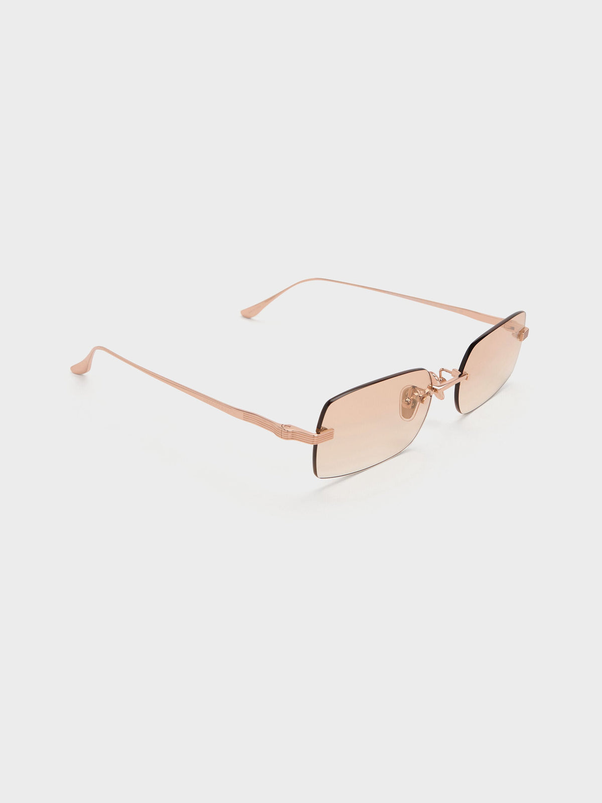 CHARLES & KEITH Discount / Easton Rimless Rectangular Sunglasses - Rose Gold