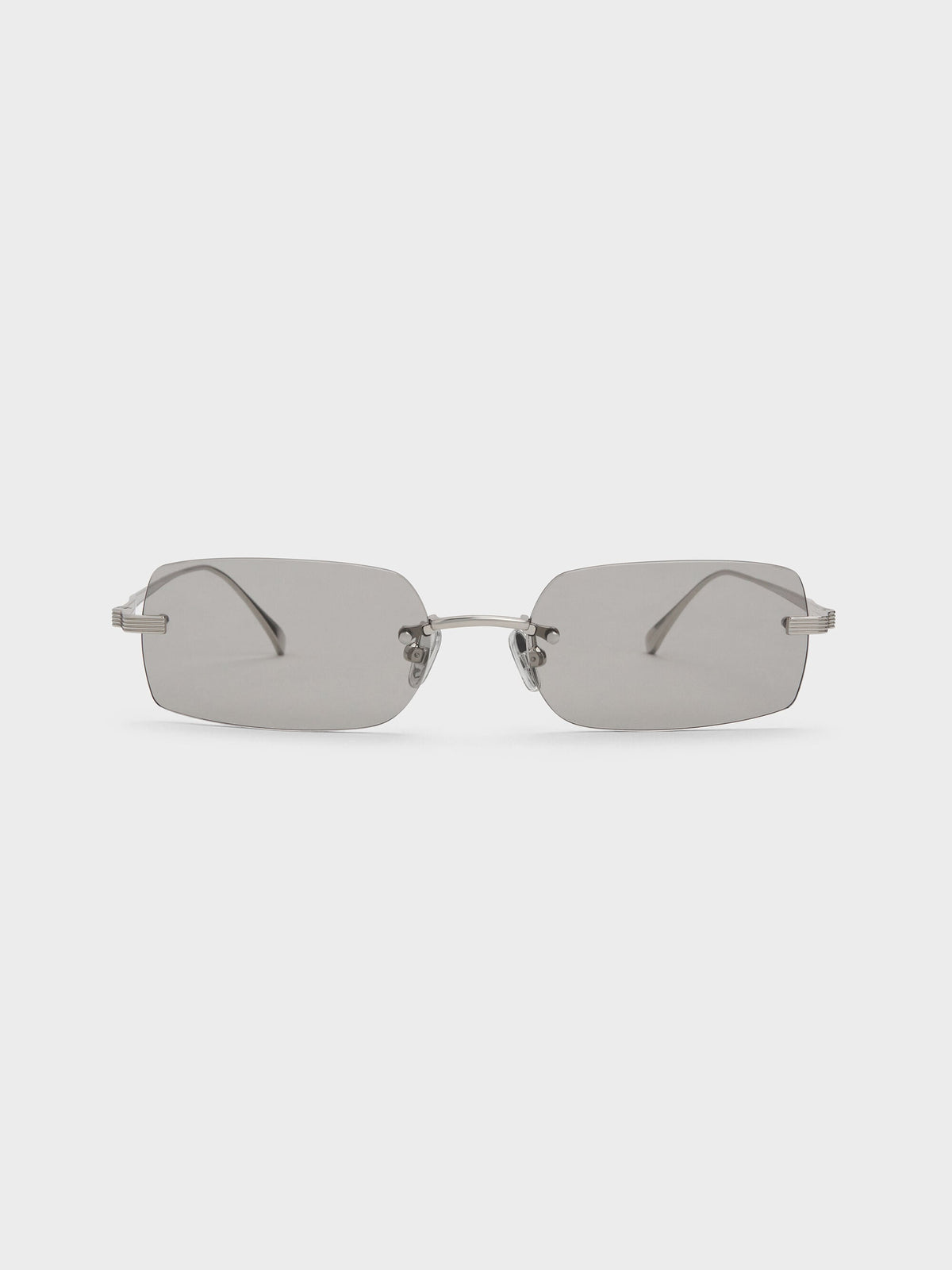 CHARLES & KEITH Discount / Easton Rimless Rectangular Sunglasses - Silver