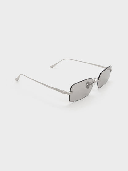 CHARLES & KEITH Discount / Easton Rimless Rectangular Sunglasses - Silver