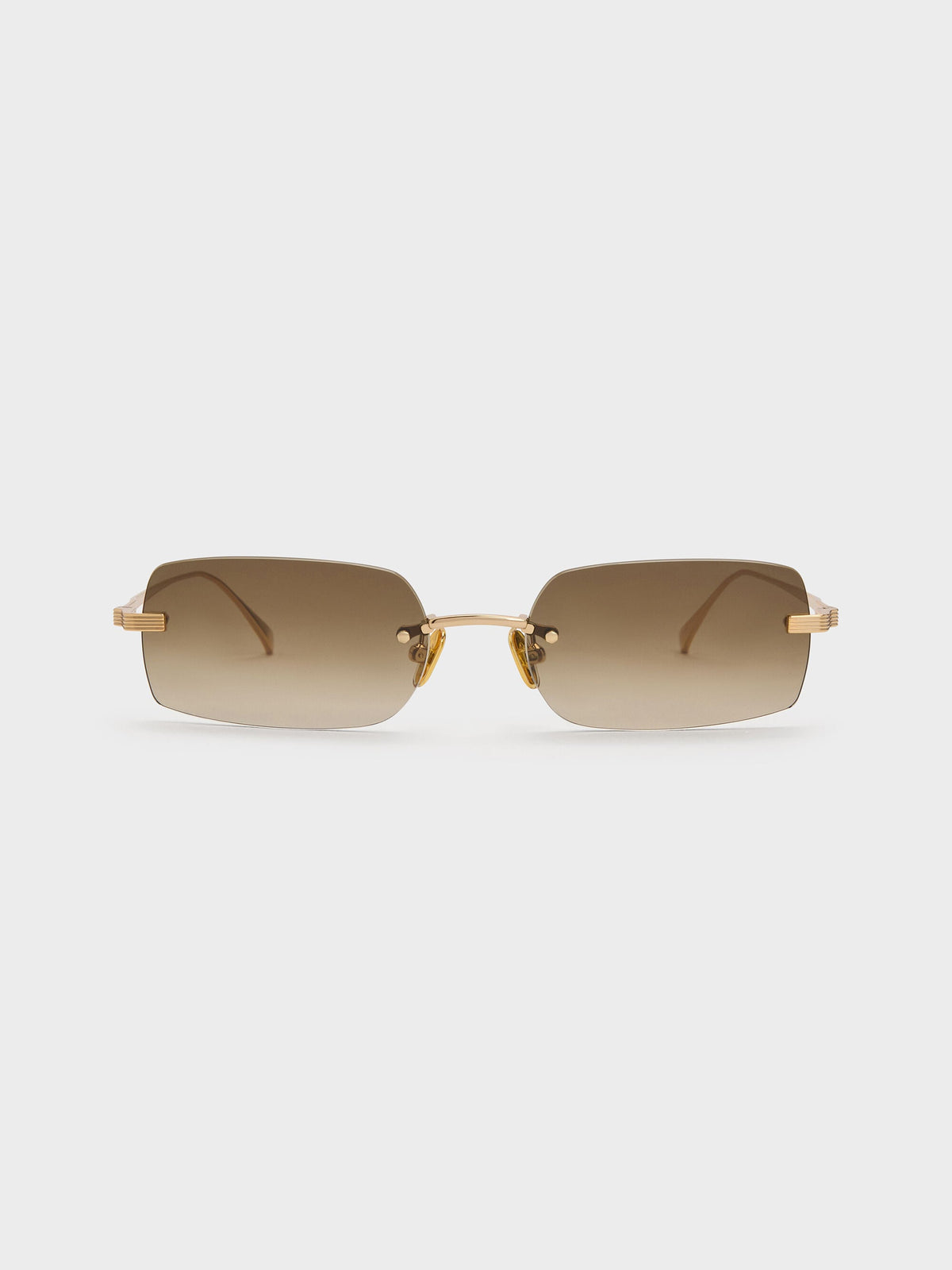 CHARLES & KEITH Quality / Easton Rimless Rectangular Sunglasses - Gold