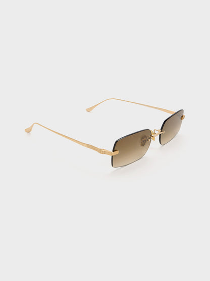 CHARLES & KEITH Quality / Easton Rimless Rectangular Sunglasses - Gold