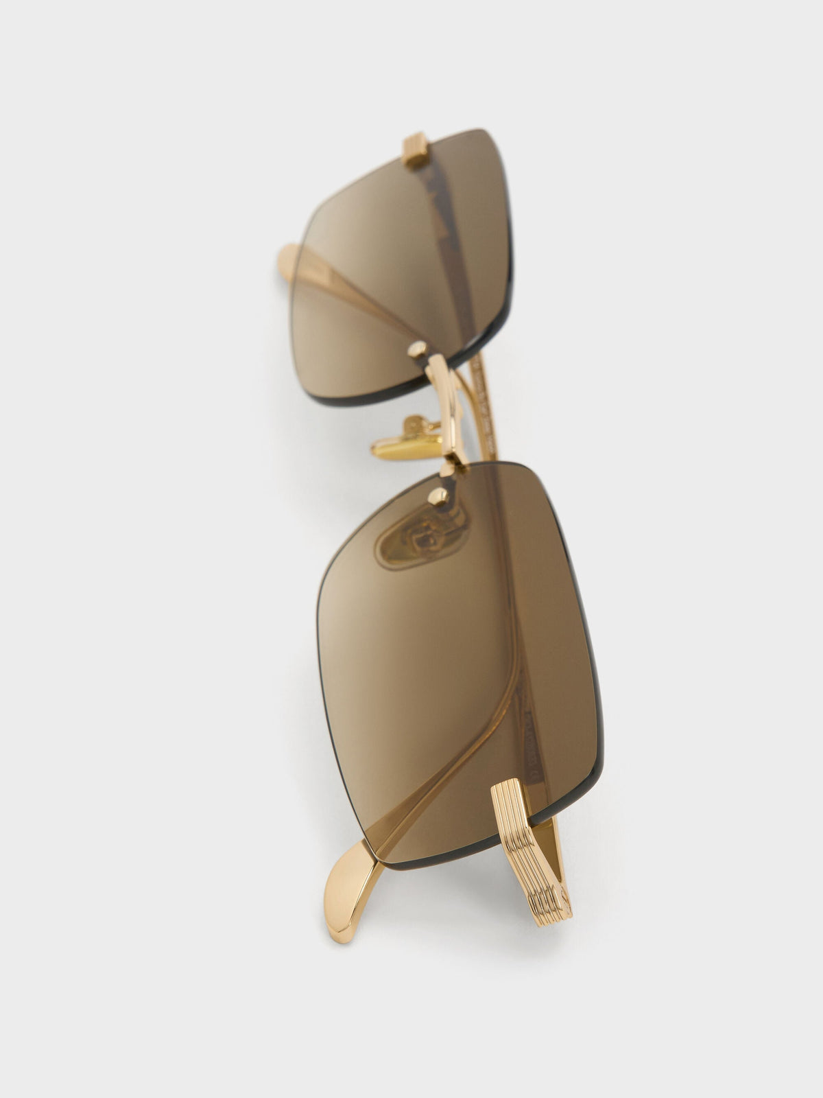 CHARLES & KEITH Quality / Easton Rimless Rectangular Sunglasses - Gold