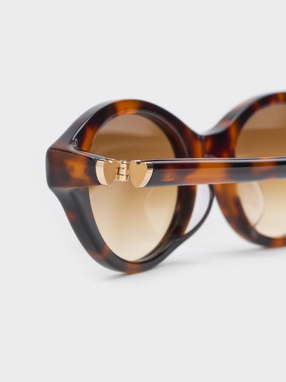 CHARLES & KEITH Exclusive / Pecola Oval Sunglasses - T. Shell