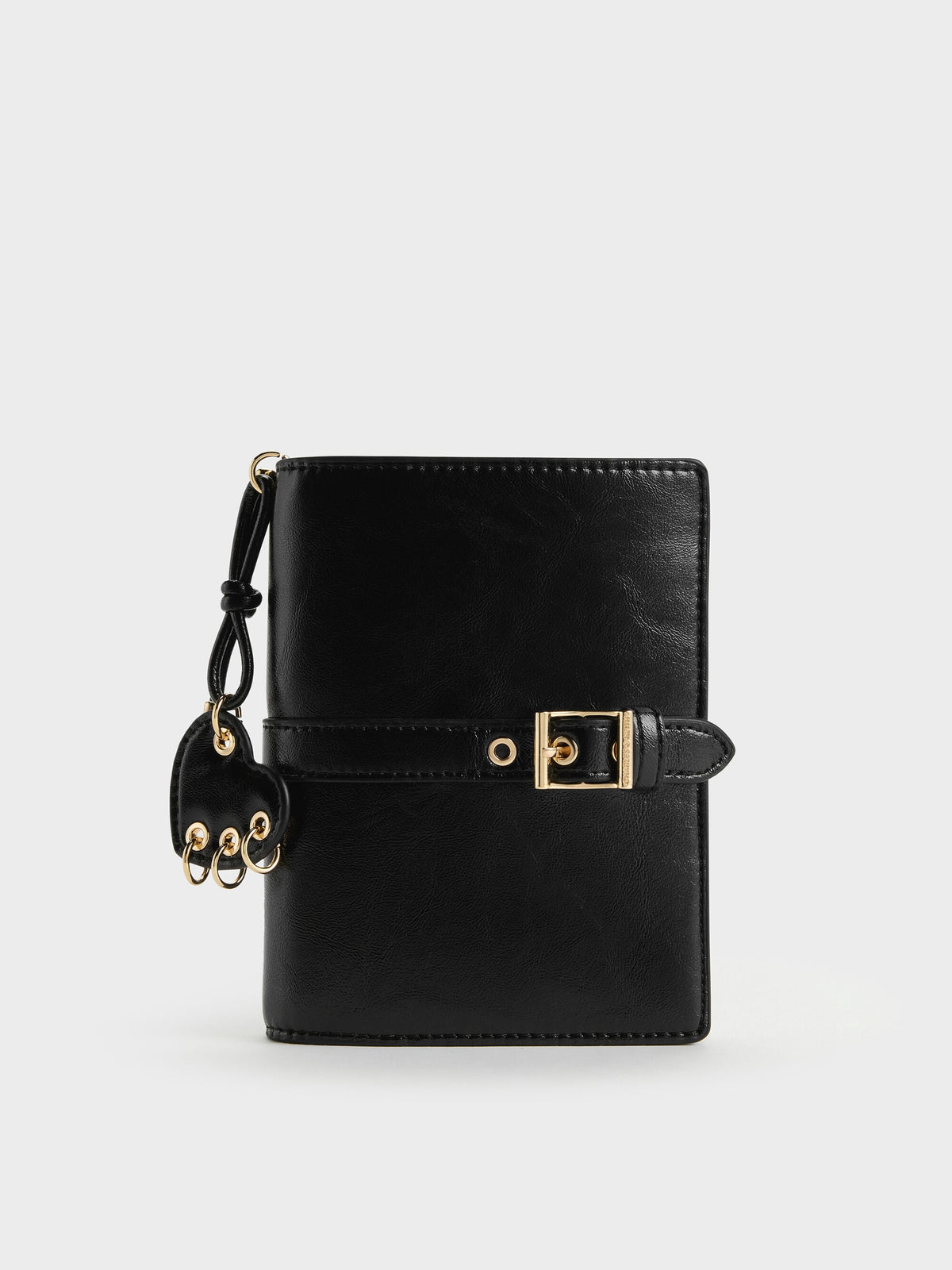 CHARLES & KEITH Value / Rey Heart Belted Passport Holder - Black