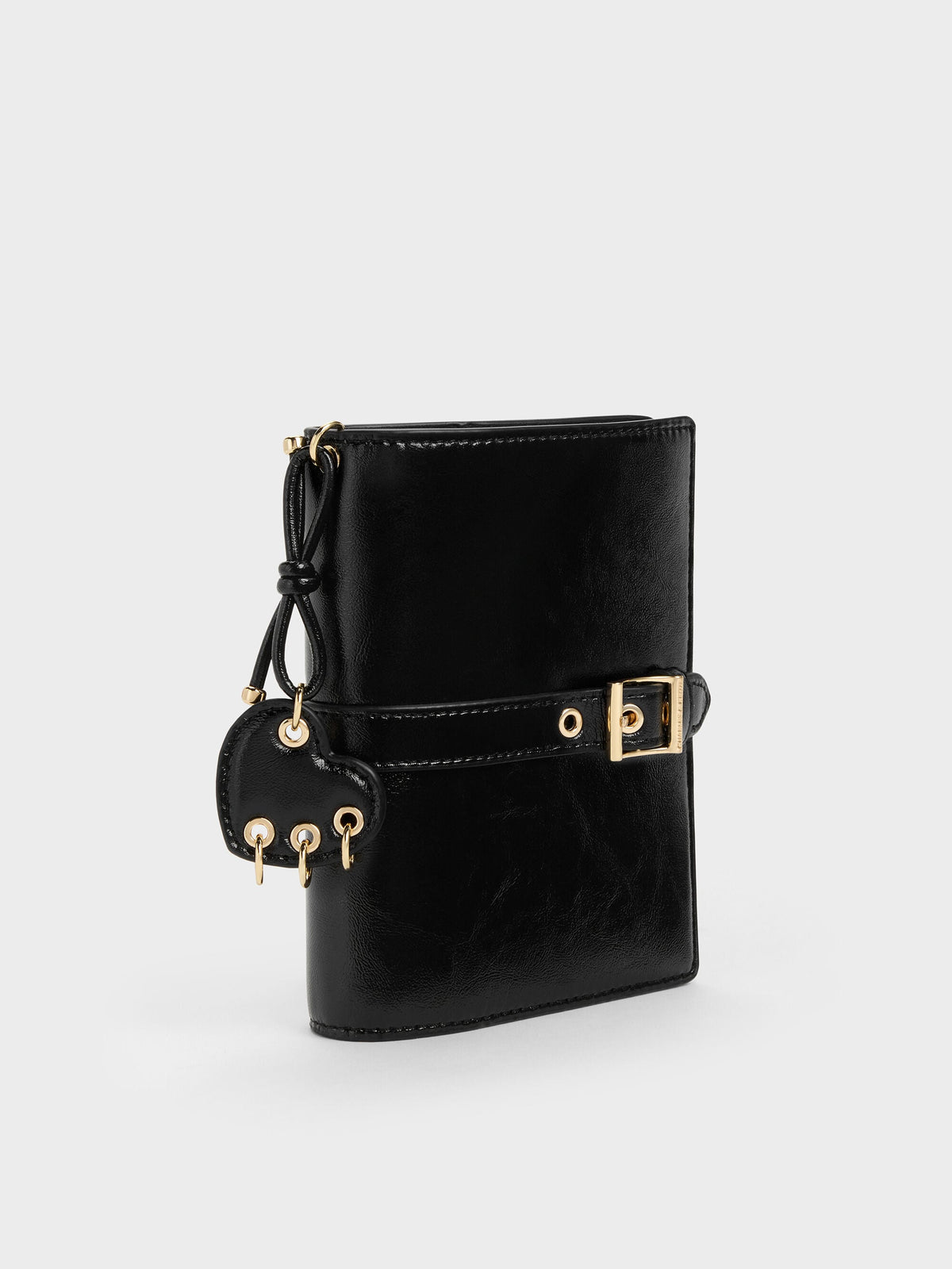CHARLES & KEITH Value / Rey Heart Belted Passport Holder - Black