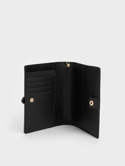 CHARLES & KEITH Value / Rey Heart Belted Passport Holder - Black