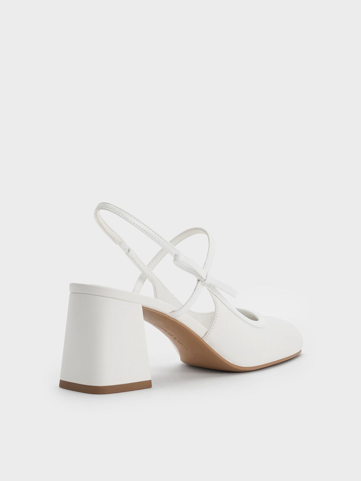 CHARLES & KEITH Sale / Bow Slingback Mary Jane Pumps - White
