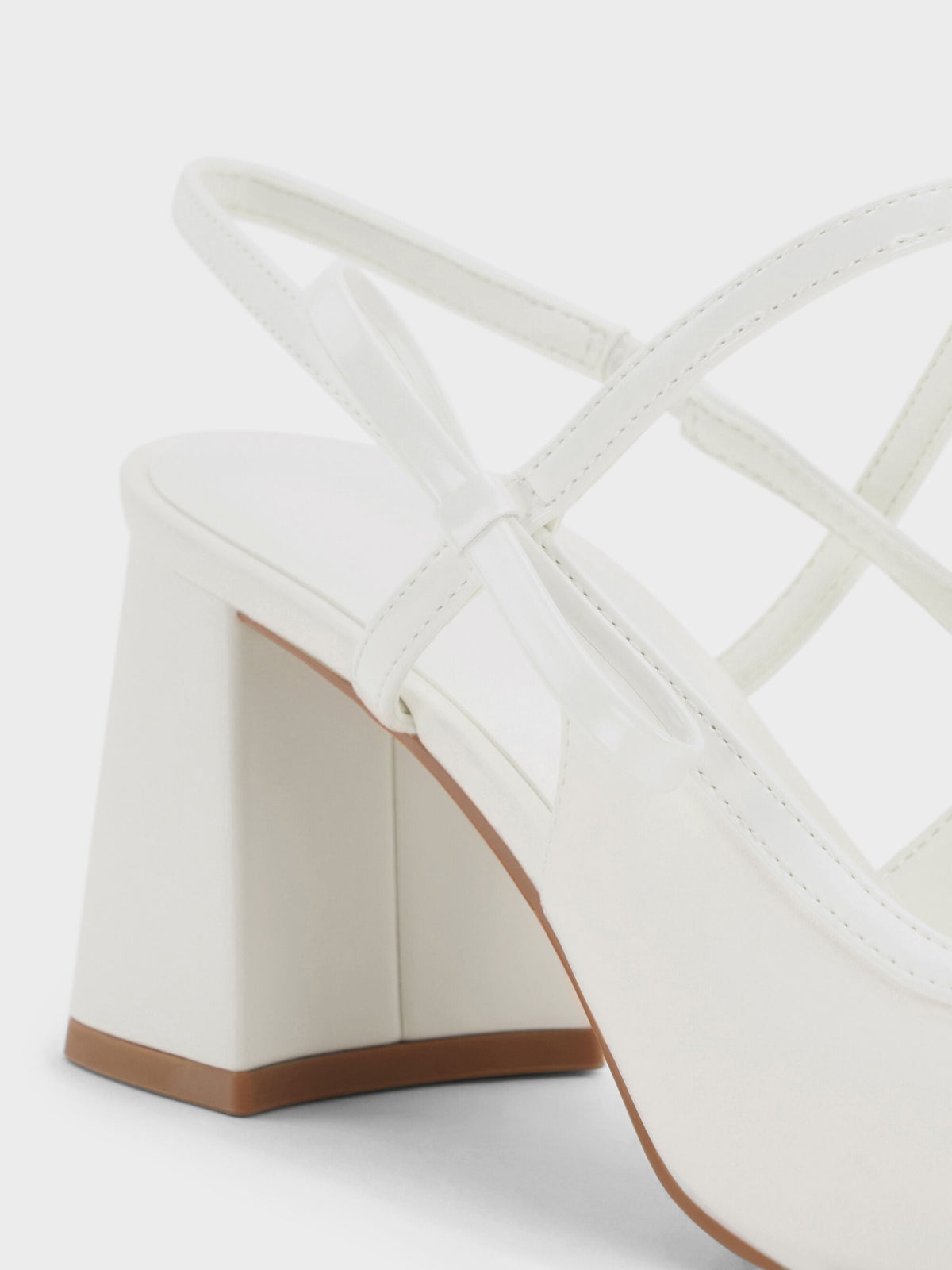 CHARLES & KEITH Sale / Bow Slingback Mary Jane Pumps - White