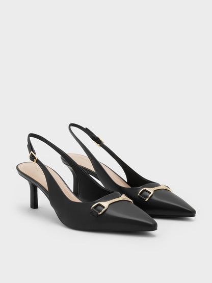 CHARLES & KEITH Classic / Leslie Slingback Pumps - Black