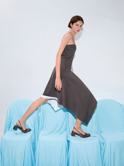 CHARLES & KEITH Smart Buy / Sadira Satin Slingback Pumps - Dark Brown