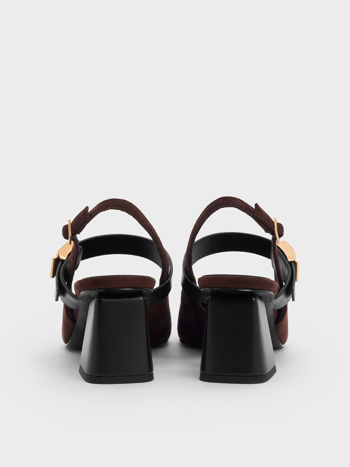 CHARLES & KEITH Best Price / Yvette Faux Suede Mary Jane Slingback Pumps - Dark Brown