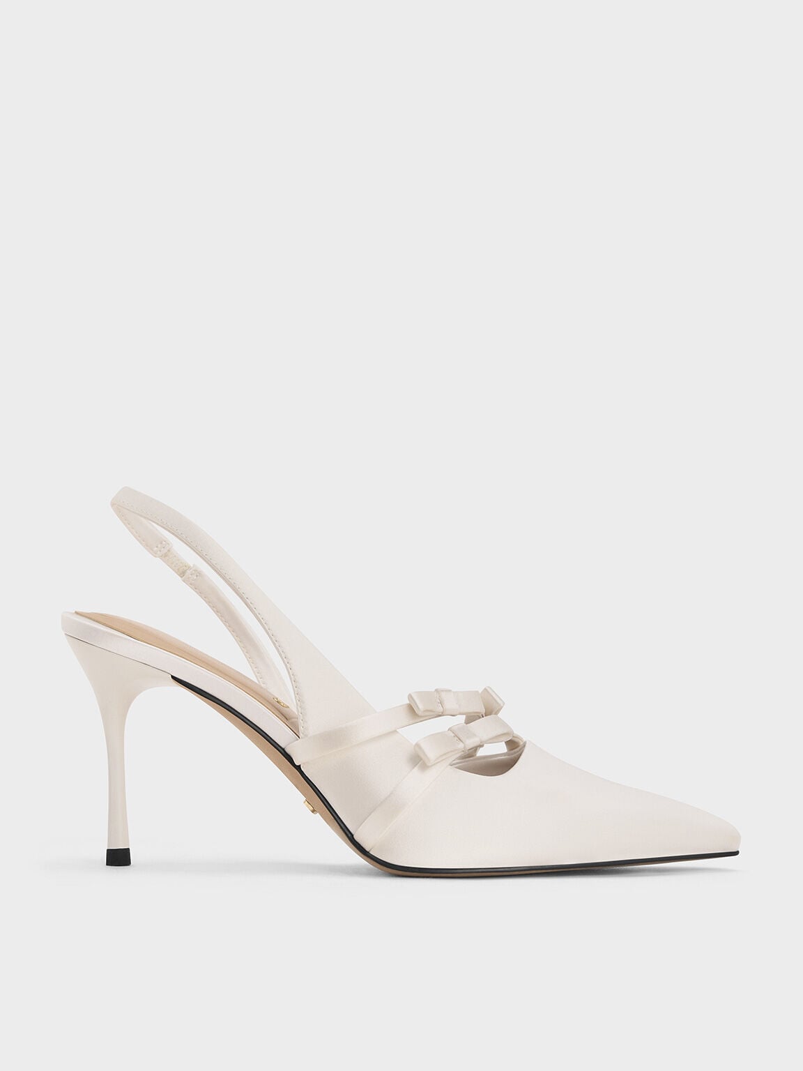 CHARLES & KEITH Value / Jessy Bow Slingback Pumps - White