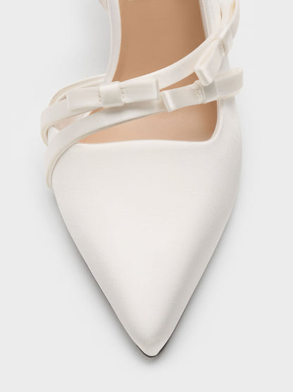 CHARLES & KEITH Value / Jessy Bow Slingback Pumps - White