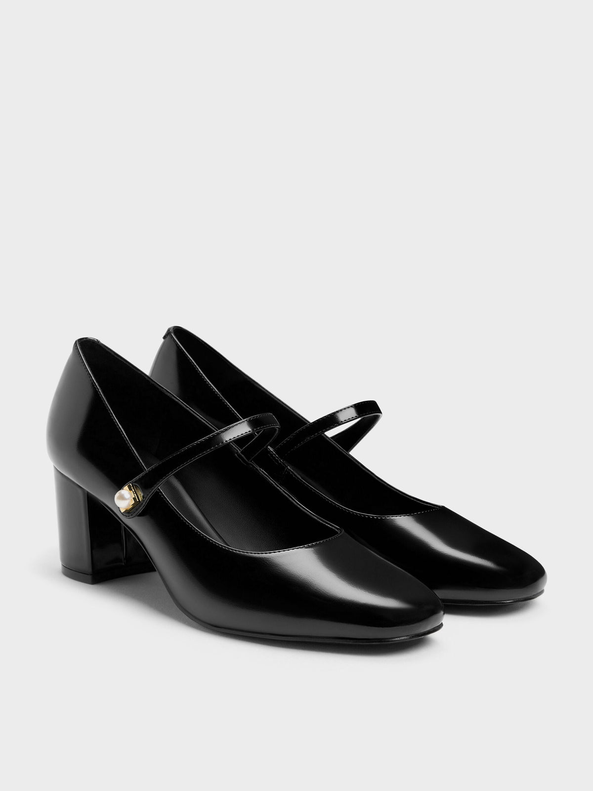 CHARLES & KEITH Discount / Marie Pearl Mary Jane Pumps - Black Box