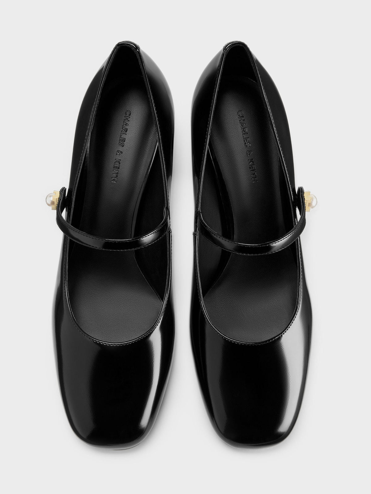 CHARLES & KEITH Discount / Marie Pearl Mary Jane Pumps - Black Box