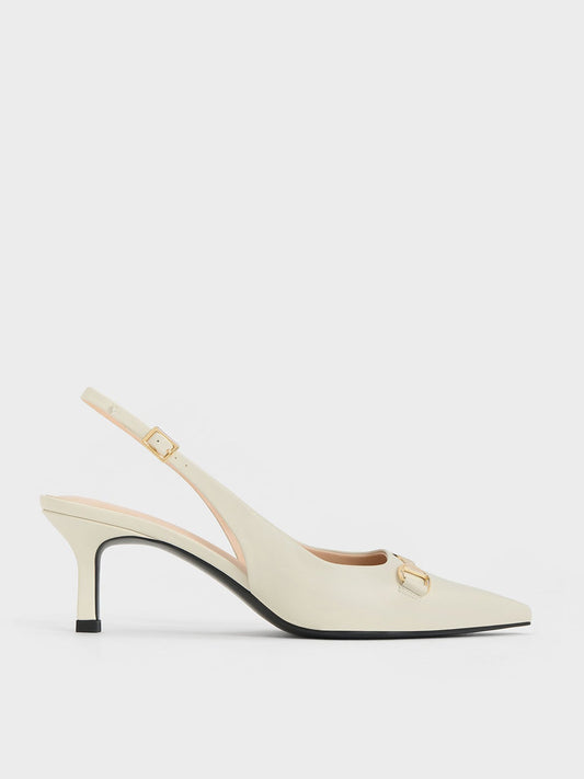 CHARLES & KEITH Quality / Leslie Slingback Pumps - Chalk