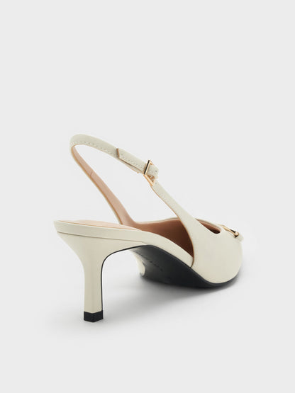 CHARLES & KEITH Quality / Leslie Slingback Pumps - Chalk