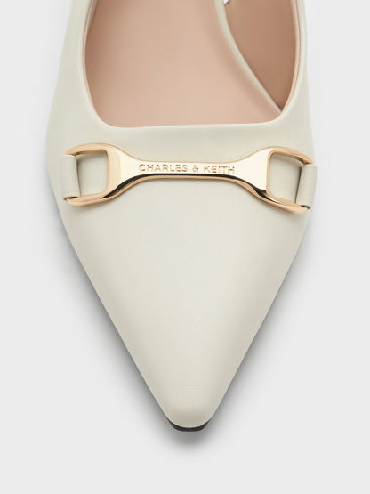 CHARLES & KEITH Quality / Leslie Slingback Pumps - Chalk