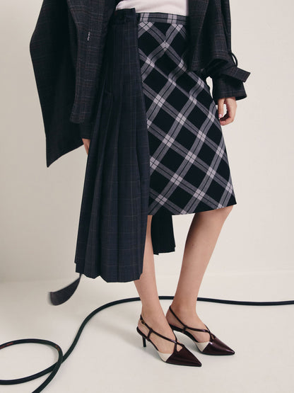 CHARLES & KEITH Special Offer / Two-Tone Pointed Slingback Pumps - Burgundy