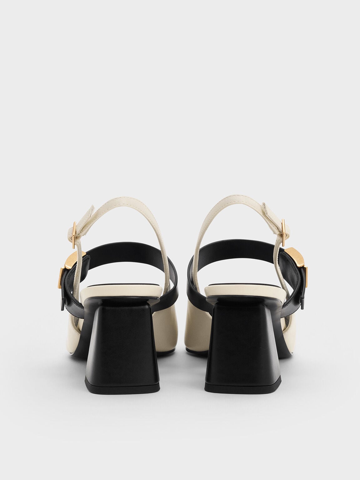 CHARLES & KEITH Popular / Yvette Mary Jane Slingback Pumps - Chalk