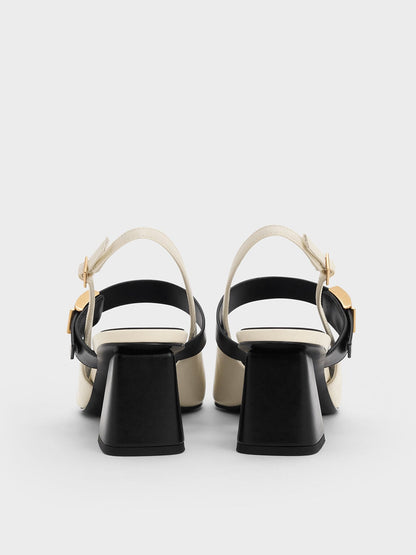 CHARLES & KEITH Popular / Yvette Mary Jane Slingback Pumps - Chalk