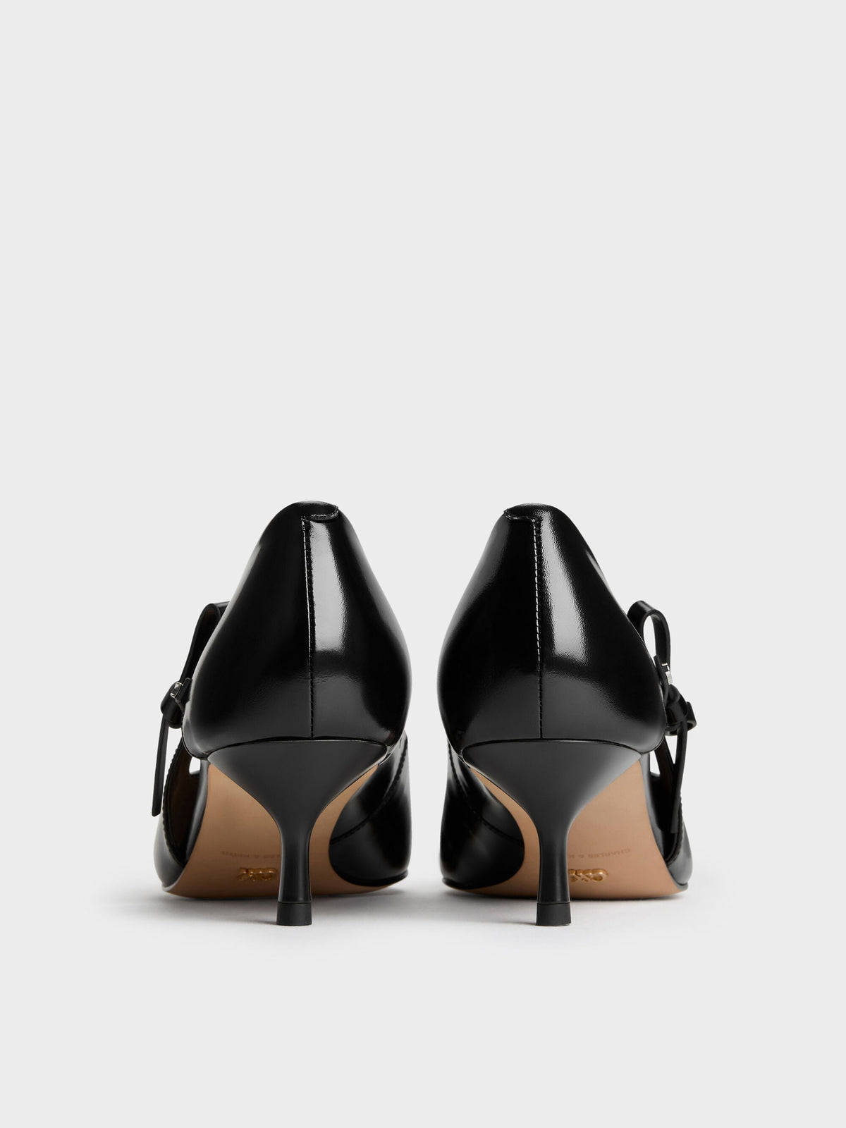 CHARLES & KEITH Exclusive / Anastasia Leather Kitten Heels - Black Box