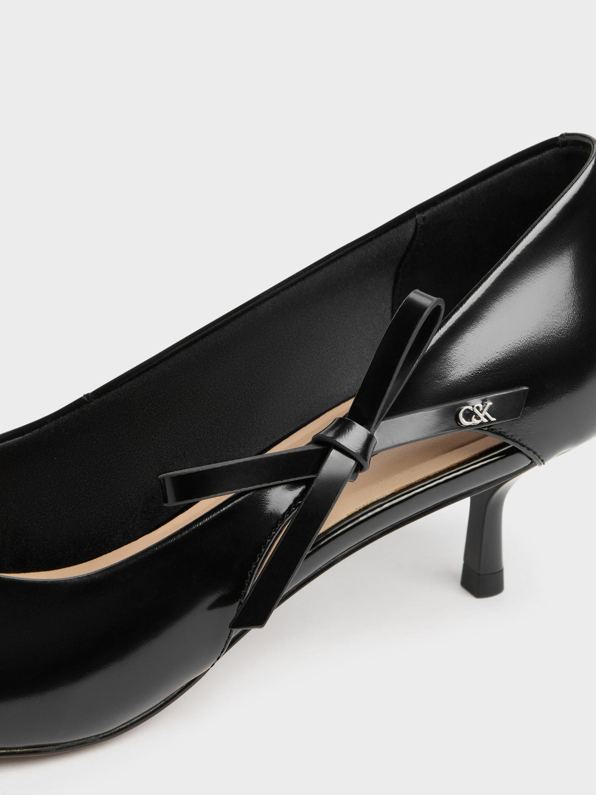 CHARLES & KEITH Exclusive / Anastasia Leather Kitten Heels - Black Box