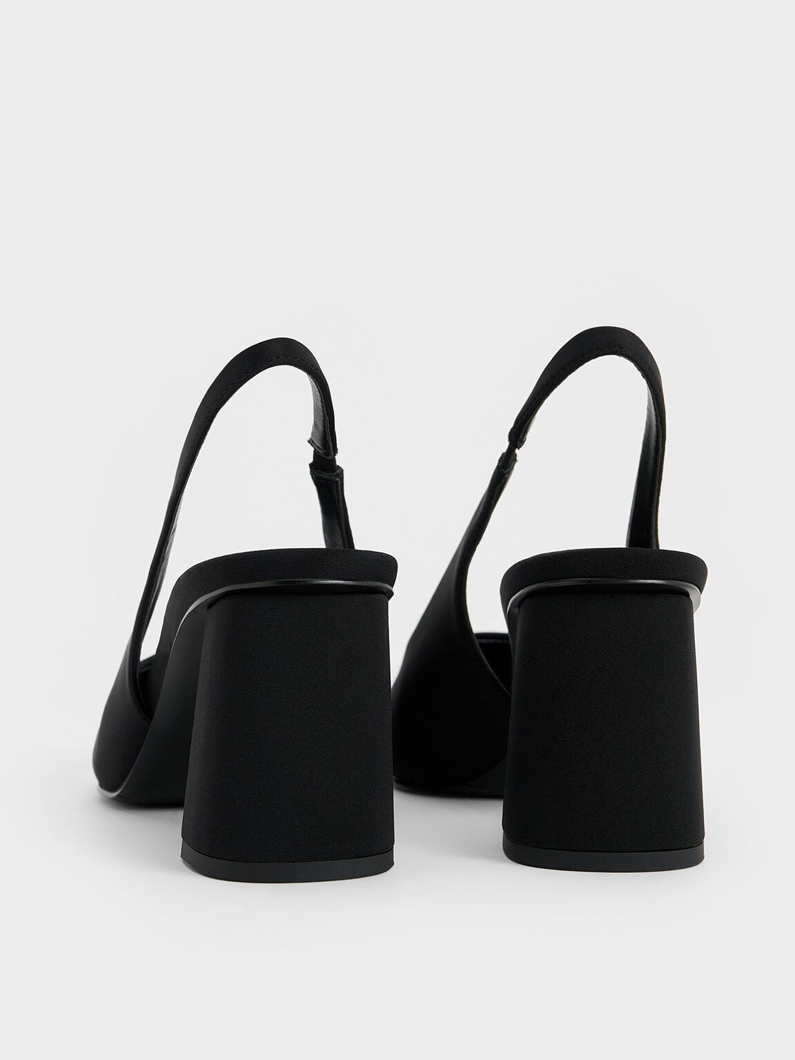 CHARLES & KEITH Sale / Teagan Elastane Pointed Slingback Pumps - Black