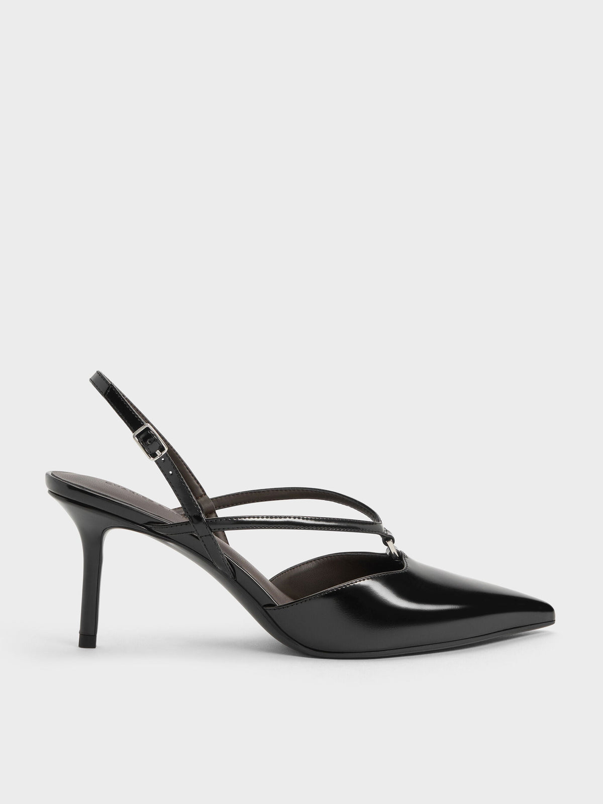 CHARLES & KEITH Latest / V-Strap Slingback Pumps - Black Box