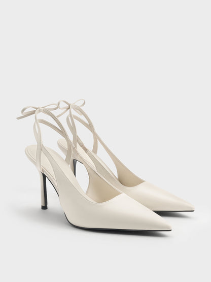 CHARLES & KEITH Value / Back-Bow Slingback Pumps - Chalk