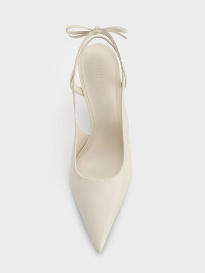 CHARLES & KEITH Value / Back-Bow Slingback Pumps - Chalk