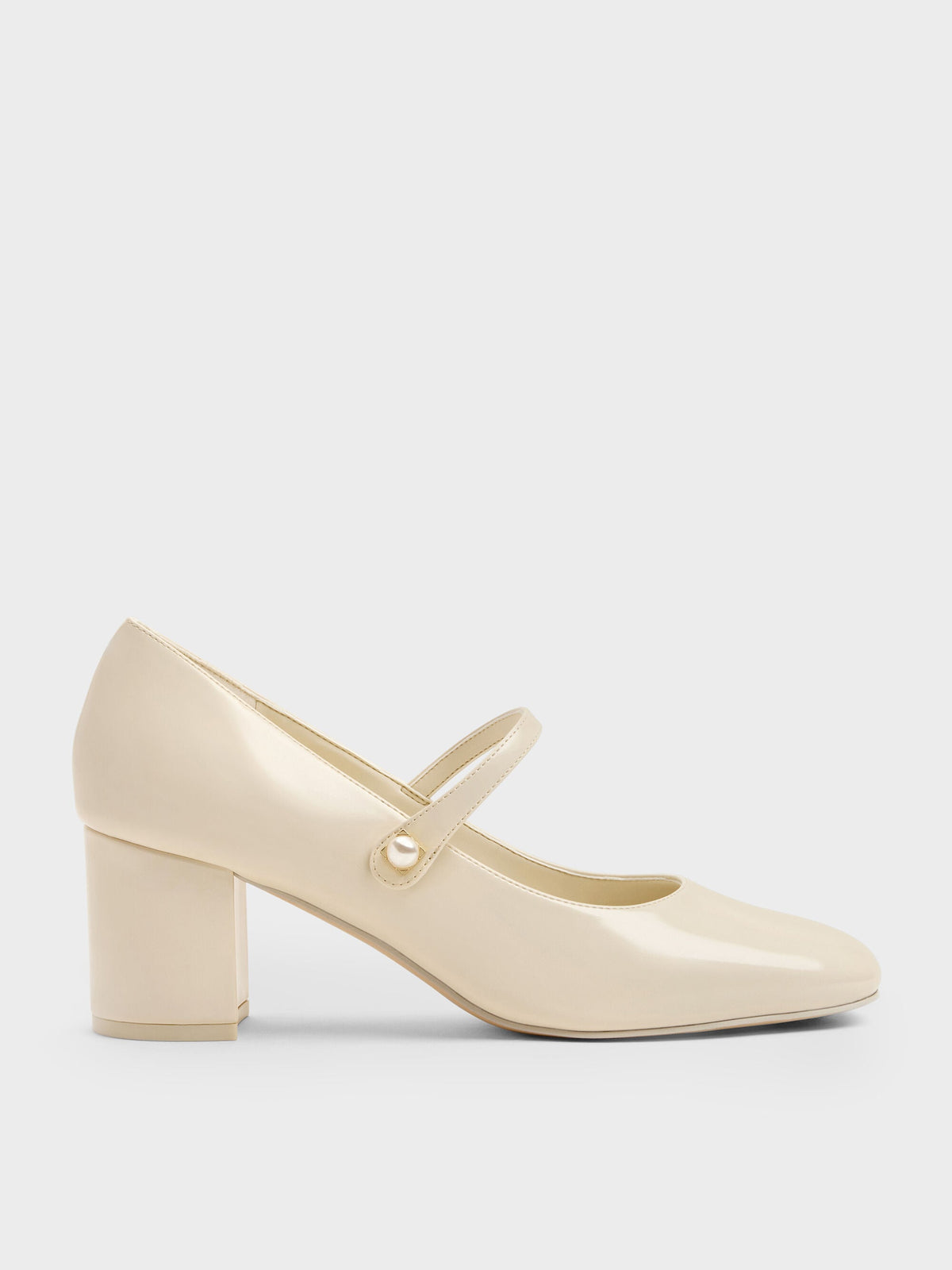 CHARLES & KEITH Discount / Marie Pearl Mary Jane Pumps - Cream