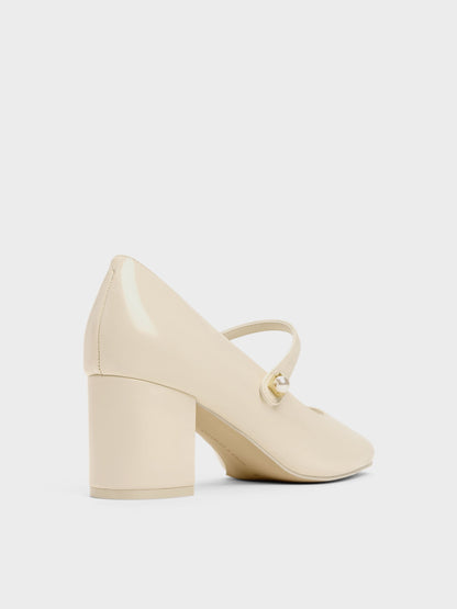CHARLES & KEITH Discount / Marie Pearl Mary Jane Pumps - Cream