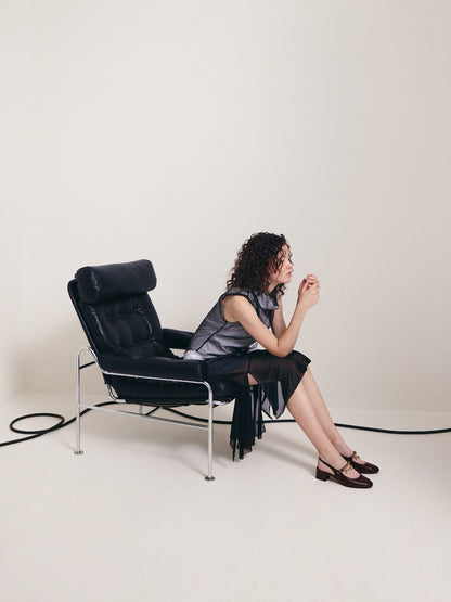 CHARLES & KEITH Smart Buy / Double-Chain Charm Mary Jane Slingback Pumps - Burgundy