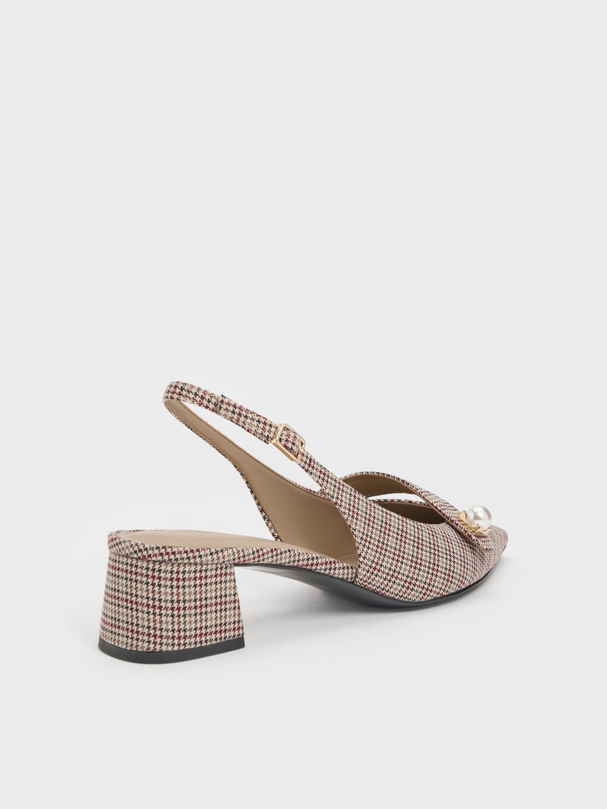CHARLES & KEITH Best Price / Marie Checkered Pearl Slingback Pumps - Multi
