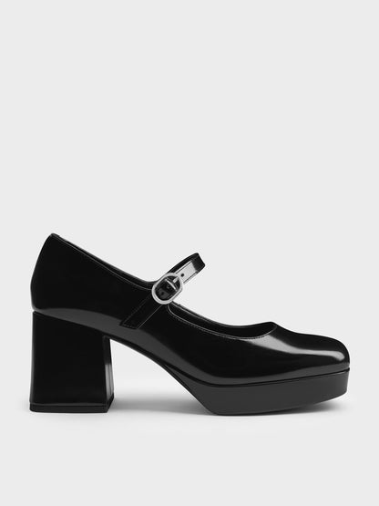 CHARLES & KEITH Trusted / Platform Mary Jane Pumps - Black Box