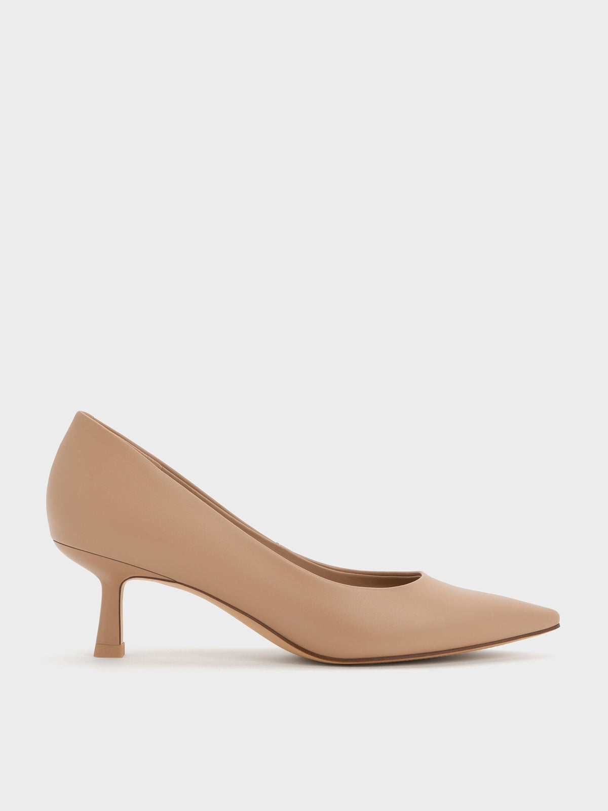 CHARLES & KEITH Latest / Emmy Pointed Kitten Heel Pumps - Nude