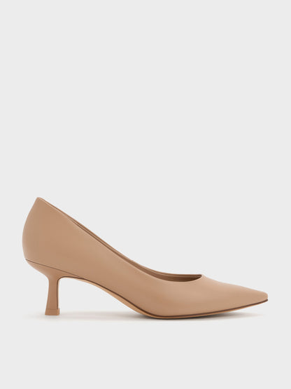 CHARLES & KEITH Latest / Emmy Pointed Kitten Heel Pumps - Nude