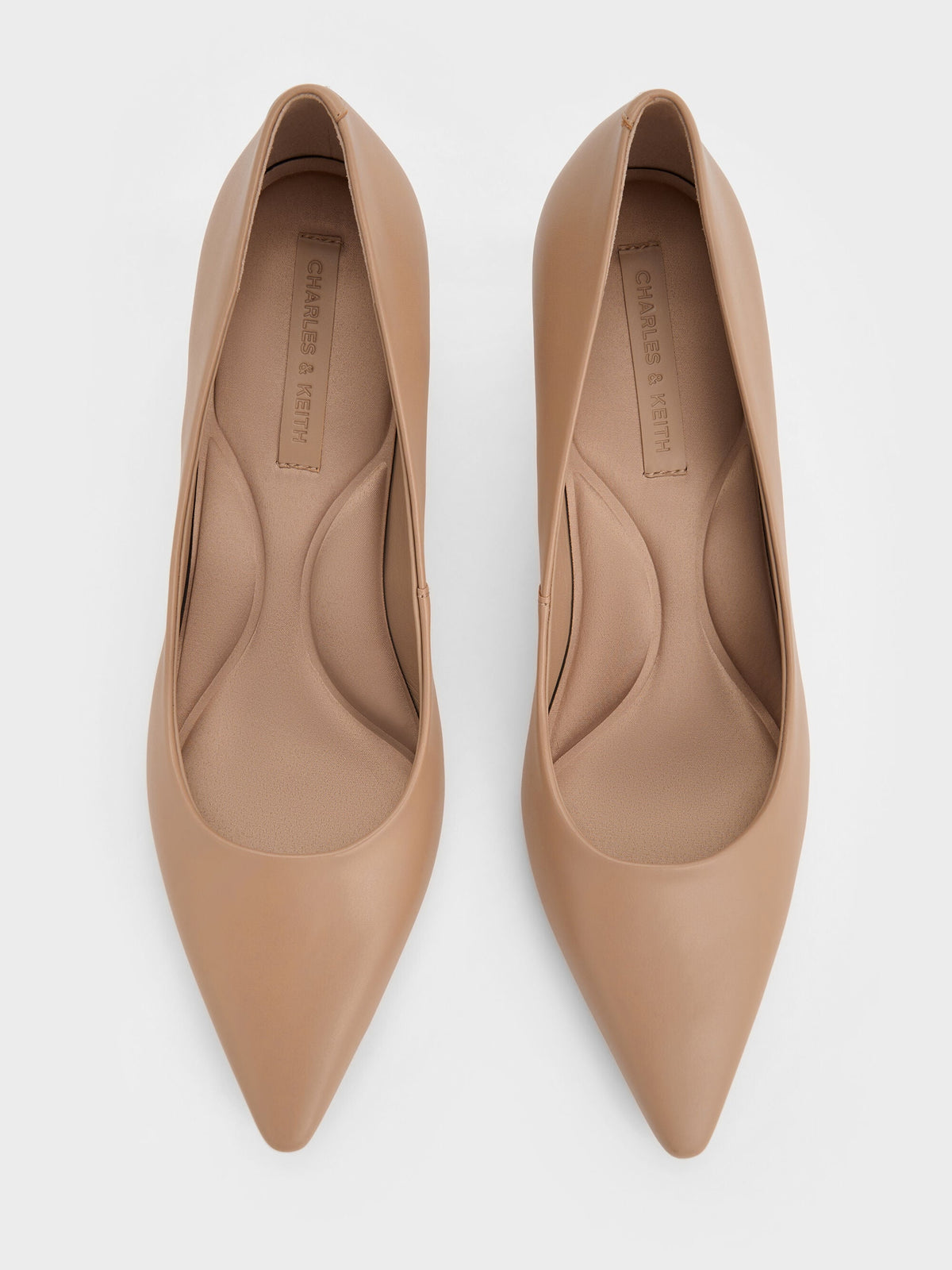 CHARLES & KEITH Latest / Emmy Pointed Kitten Heel Pumps - Nude