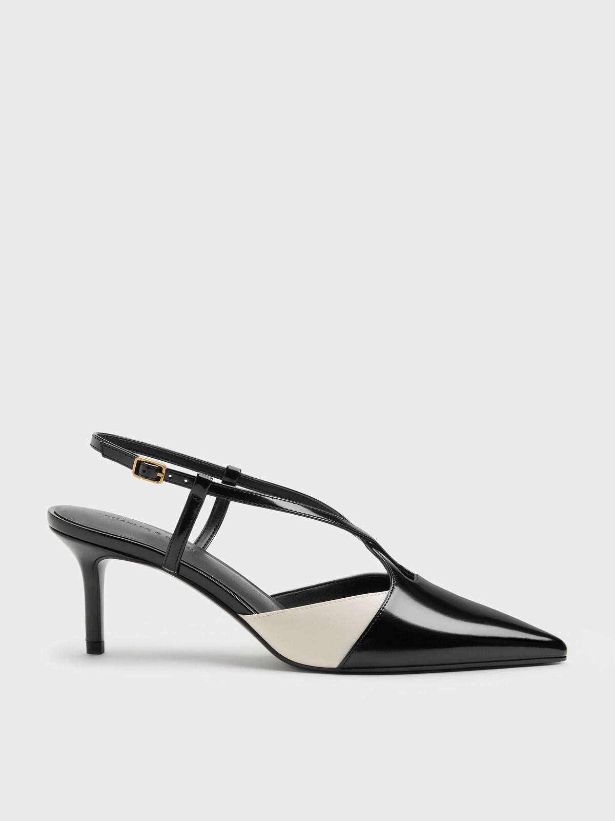 CHARLES & KEITH Everyday / Two-Tone Pointed Slingback Pumps - Black Box