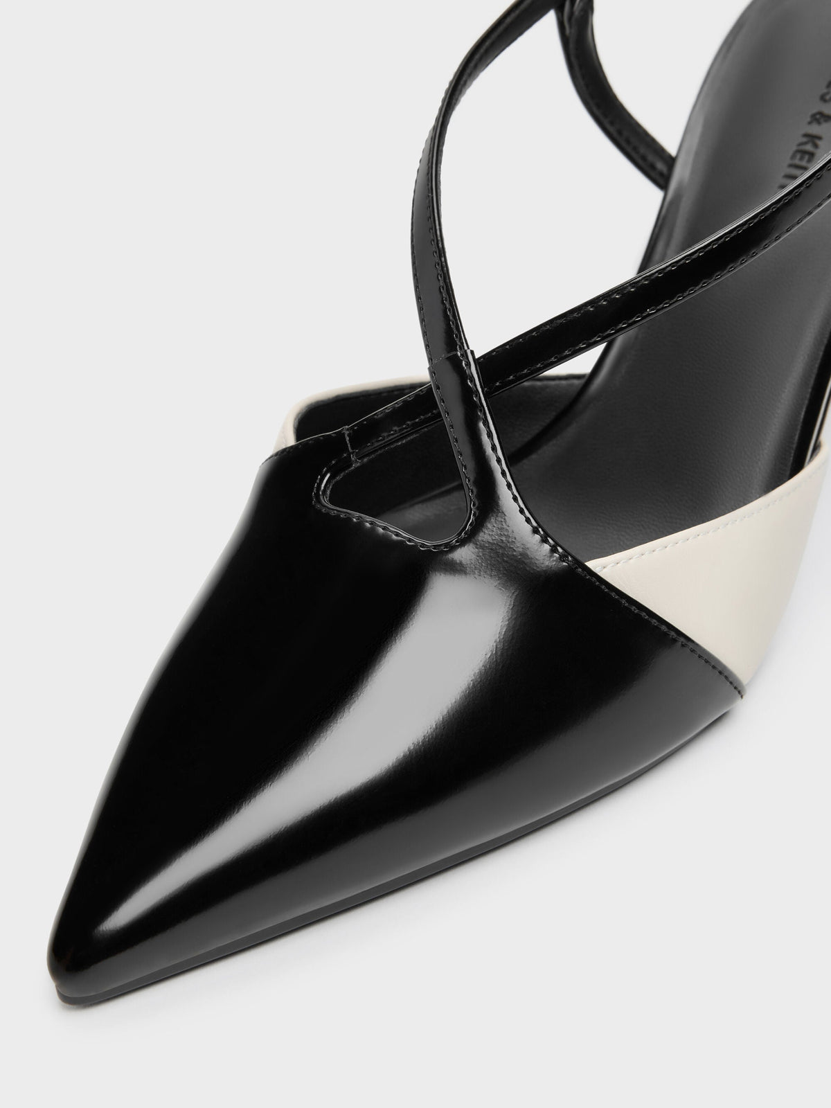 CHARLES & KEITH Everyday / Two-Tone Pointed Slingback Pumps - Black Box