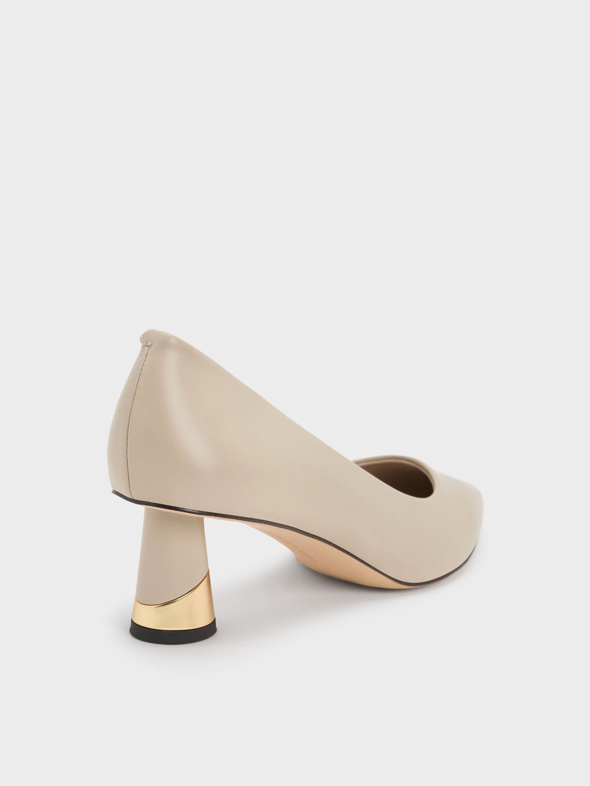 CHARLES & KEITH Trusted / Cammie Metallic-Heel Pumps - Chalk