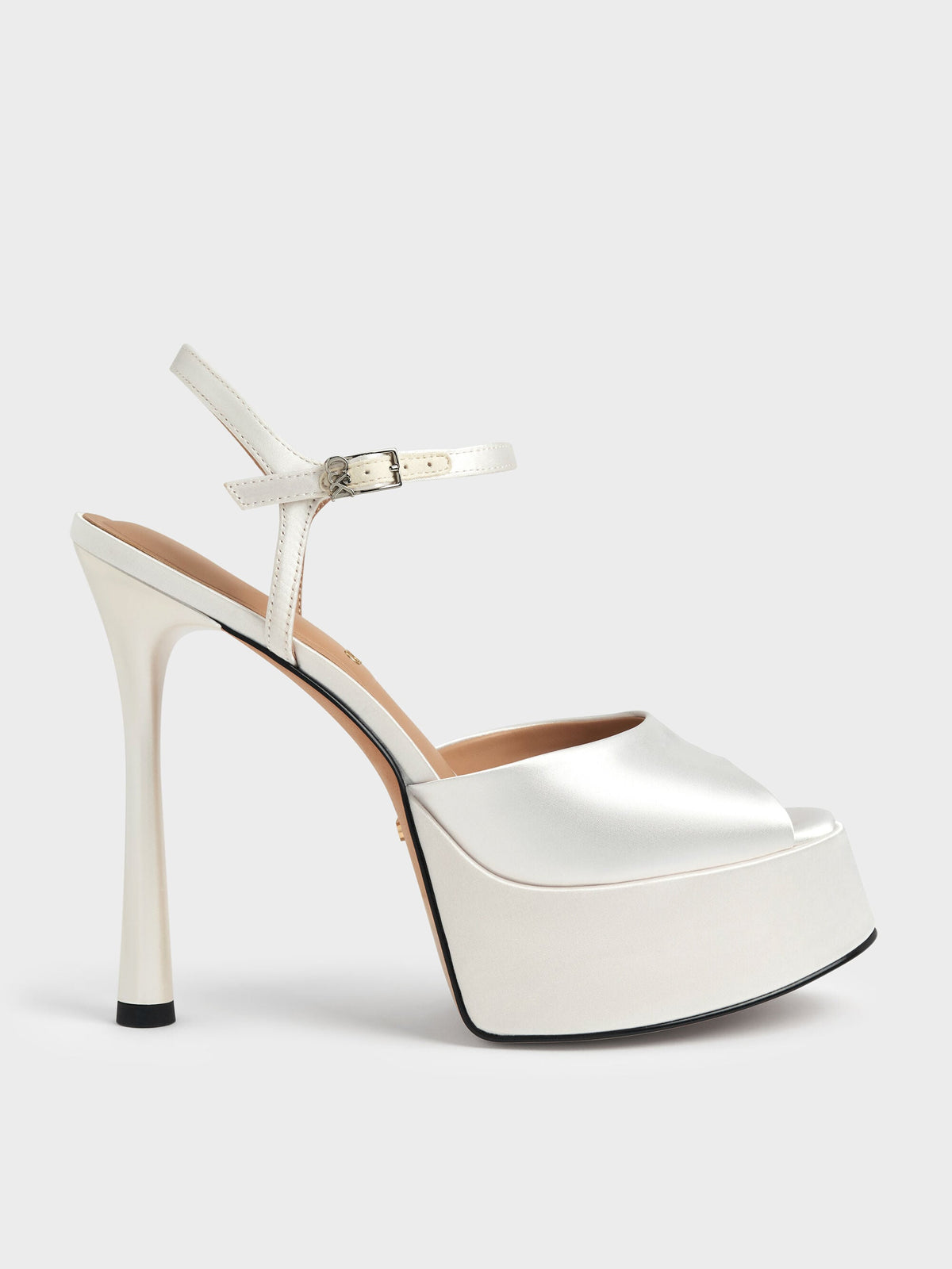 CHARLES & KEITH Signature / Francesca Peep-Toe Platform Heels - White