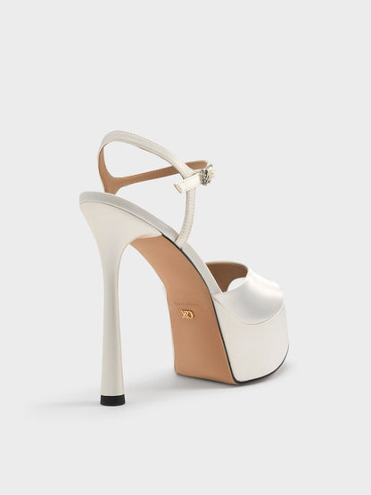 CHARLES & KEITH Signature / Francesca Peep-Toe Platform Heels - White