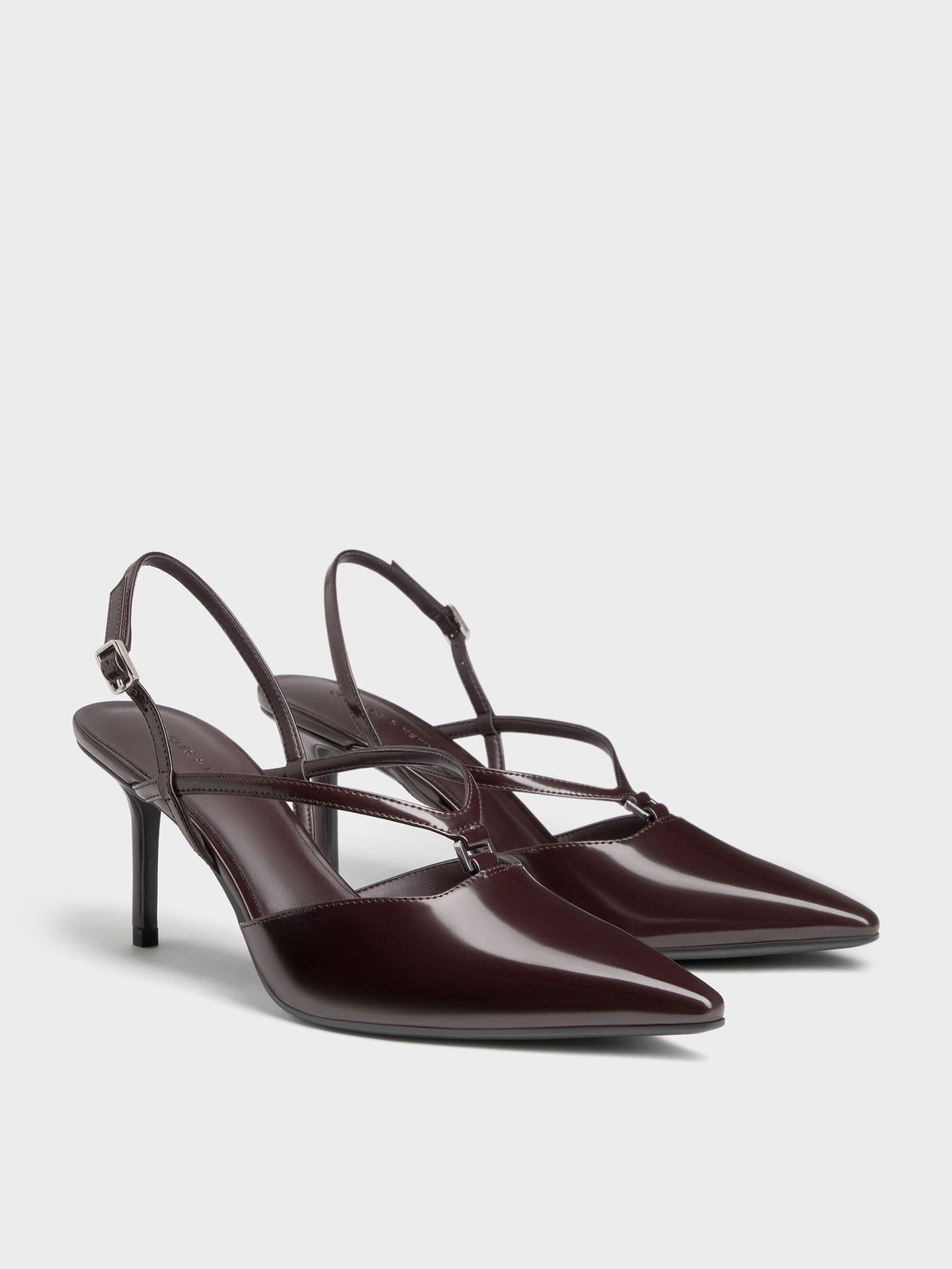 CHARLES & KEITH Featured / V-Strap Slingback Pumps - Burgundy