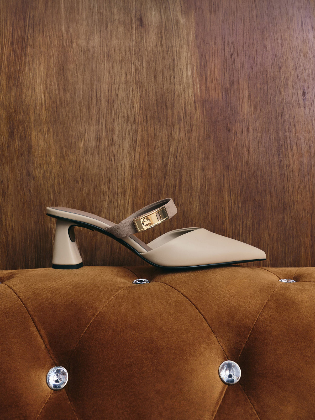 CHARLES & KEITH Discount / Lando Heeled Mules - Chalk