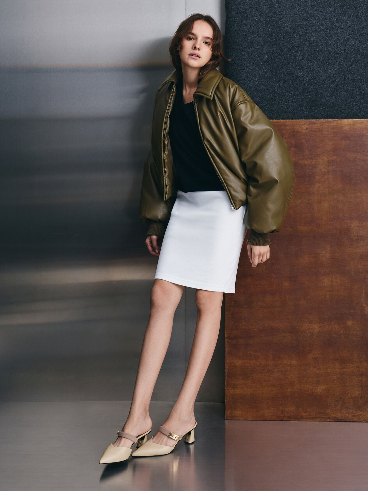 CHARLES & KEITH Discount / Lando Heeled Mules - Chalk