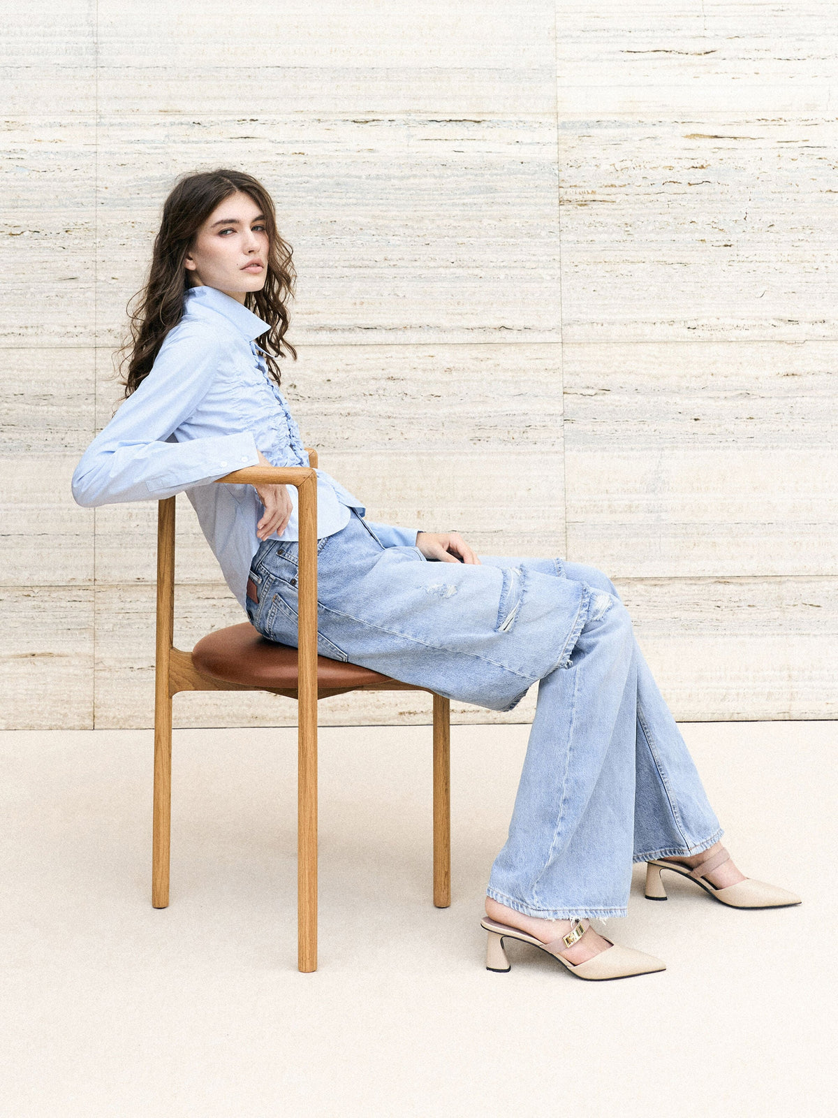 CHARLES & KEITH Discount / Lando Heeled Mules - Chalk