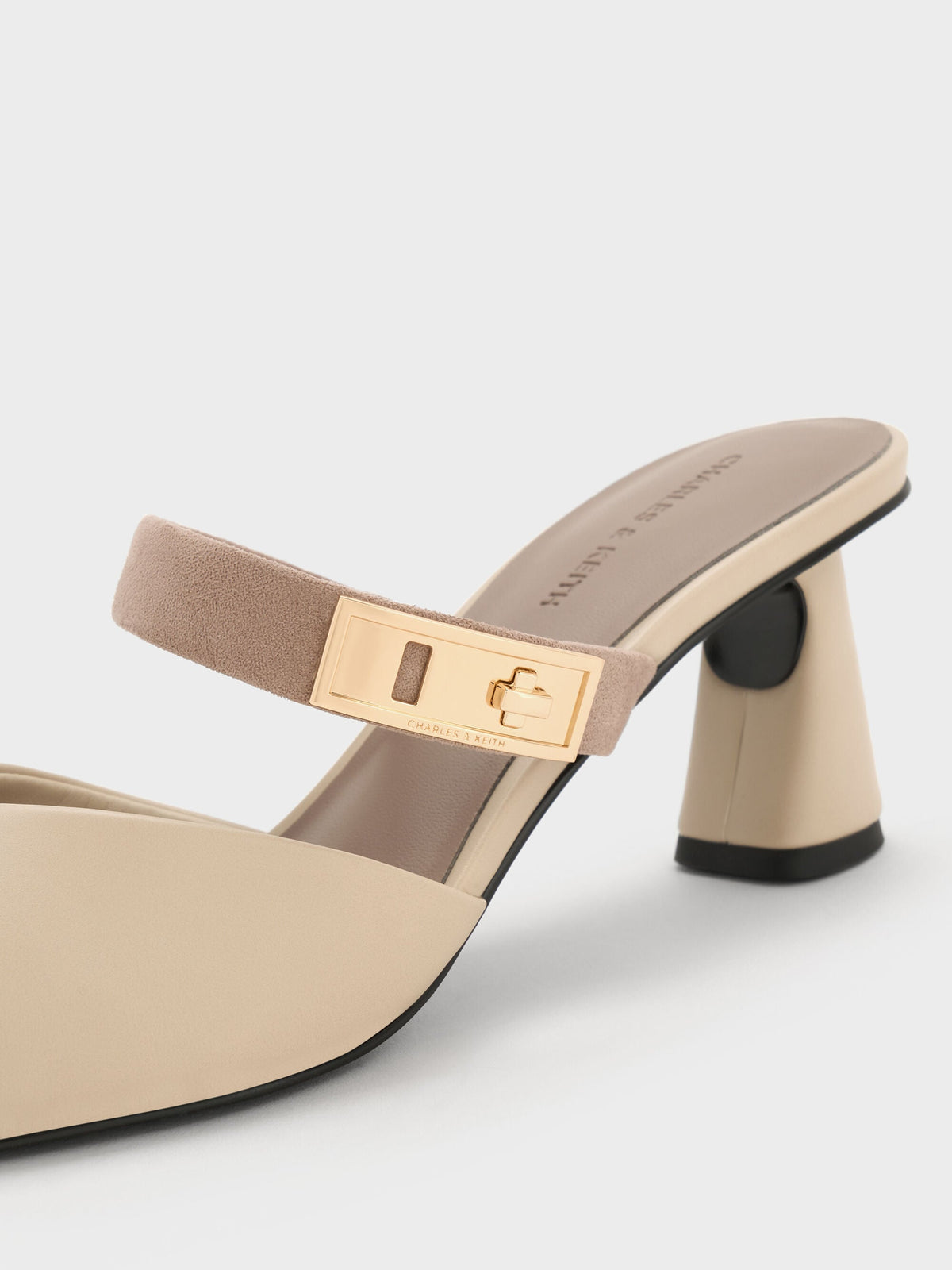 CHARLES & KEITH Discount / Lando Heeled Mules - Chalk