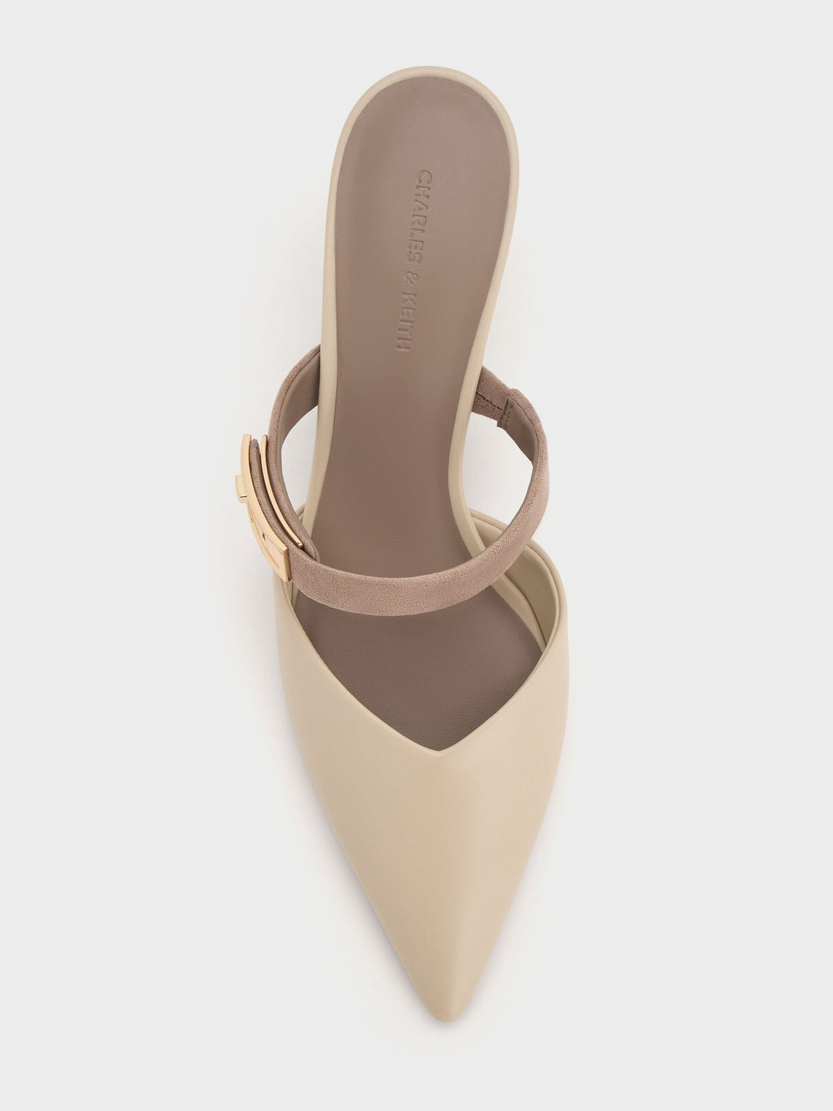CHARLES & KEITH Discount / Lando Heeled Mules - Chalk